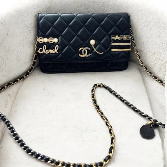 ❌SOLD❌✨ Chanel Limited Edition Wallet on Chain — Black Lambskin (Microchipped) - Picture 5 of 14